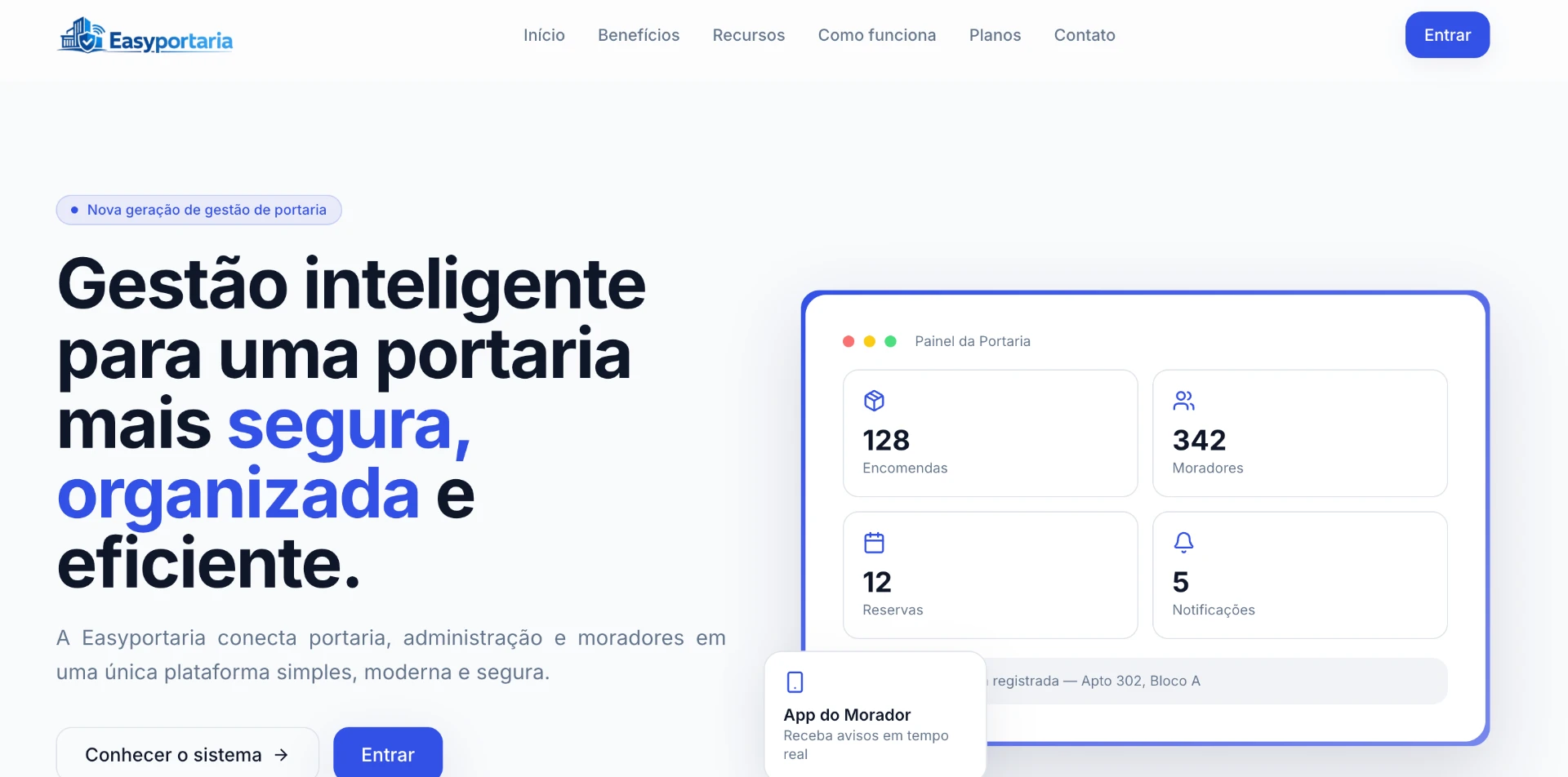 Preview do site Easy Portaria